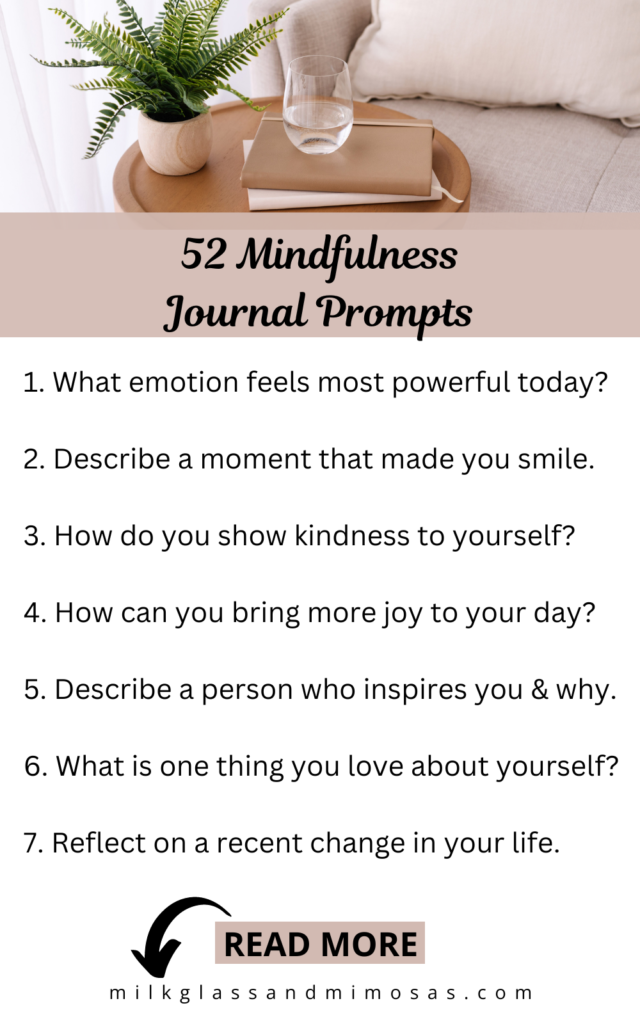 list of mindful journaling prompts pin